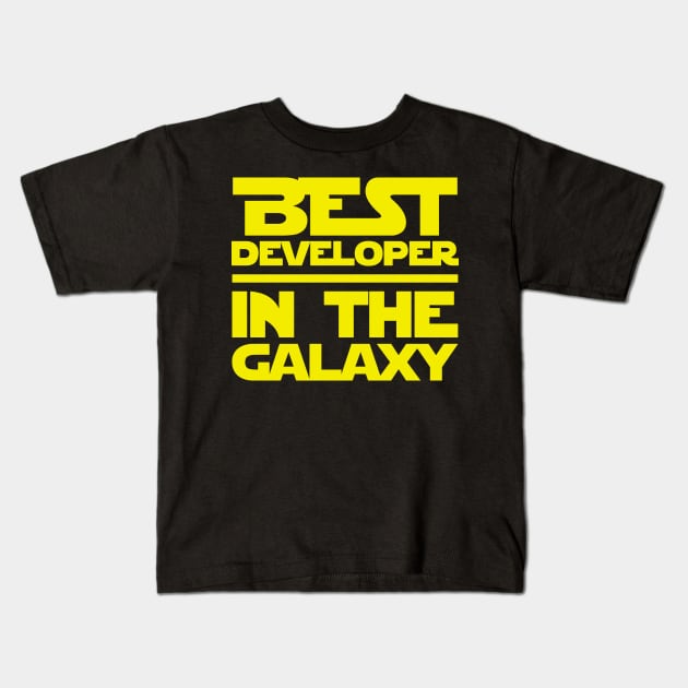 Best Developer In The Galaxy Kids T-Shirt by fromherotozero